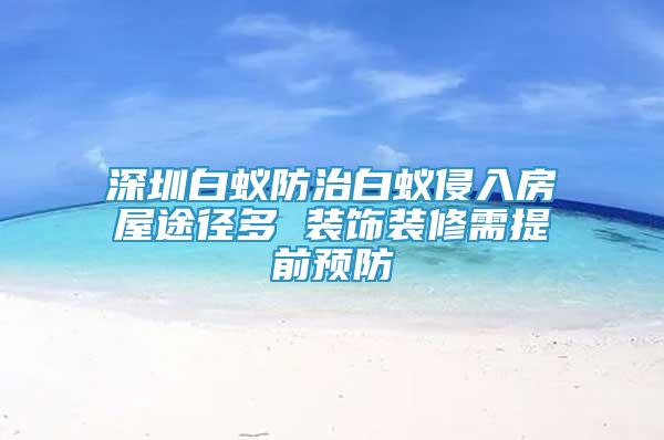 深圳白蟻防治白蟻侵入房屋途徑多 裝飾裝修需提前預(yù)防