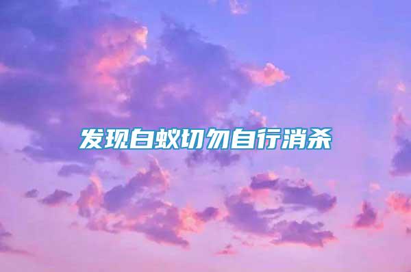 發(fā)現(xiàn)白蟻切勿自行消殺