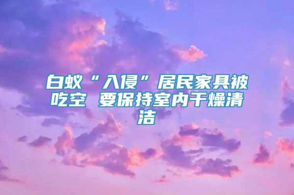 白蟻“入侵”居民家具被吃空 要保持室內(nèi)干燥清潔