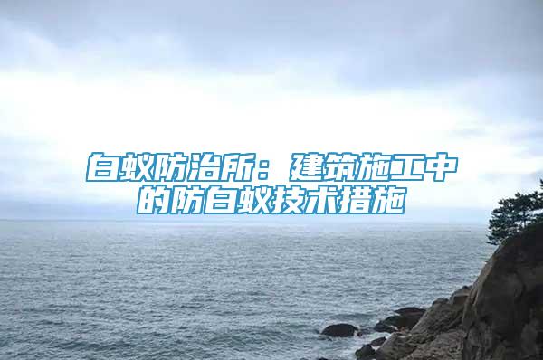 白蟻防治所：建筑施工中的防白蟻技術(shù)措施
