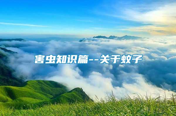 害蟲(chóng)知識(shí)篇--關(guān)于蚊子