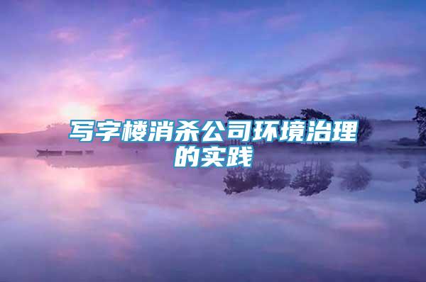 寫字樓消殺公司環(huán)境治理的實踐