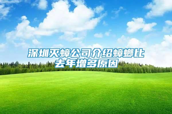 深圳滅蟑公司介紹蟑螂比去年增多原因