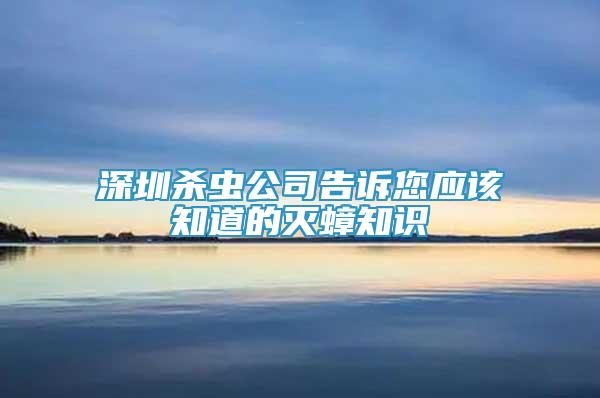 深圳殺蟲公司告訴您應該知道的滅蟑知識