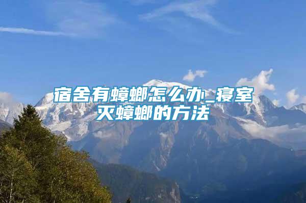 宿舍有蟑螂怎么辦_寢室滅蟑螂的方法
