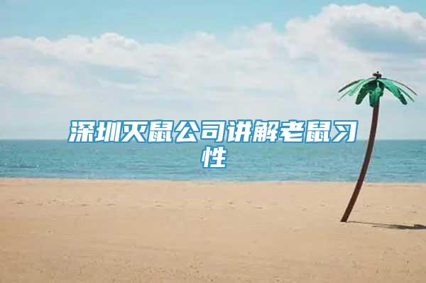 深圳滅鼠公司講解老鼠習(xí)性