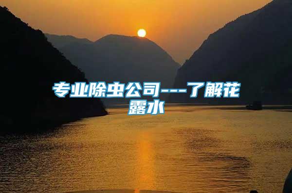 專業(yè)除蟲公司---了解花露水