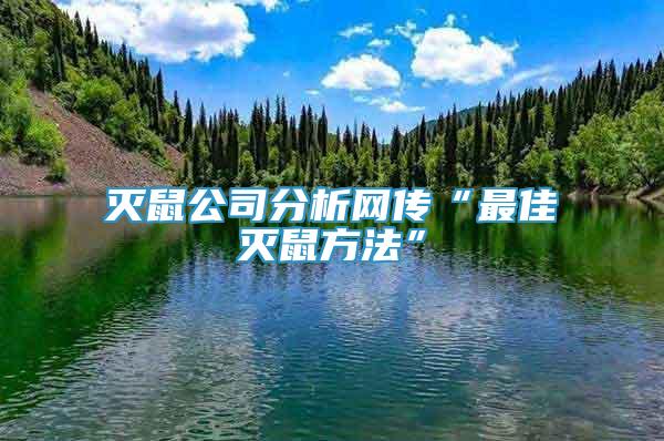 滅鼠公司分析網傳“最佳滅鼠方法”