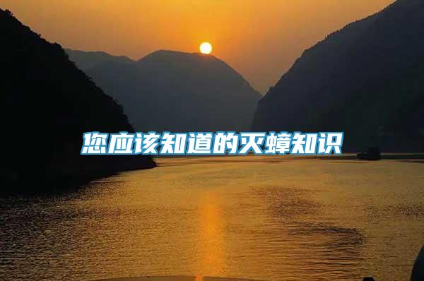 您應(yīng)該知道的滅蟑知識