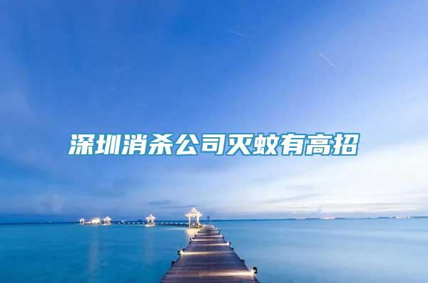 深圳消殺公司滅蚊有高招