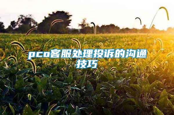 pco客服處理投訴的溝通技巧