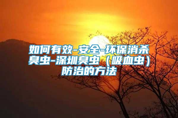 如何有效-安全-環(huán)保消殺臭蟲-深圳臭蟲（吸血蟲）防治的方法