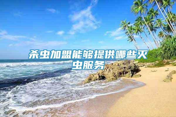 殺蟲加盟能夠提供哪些滅蟲服務
