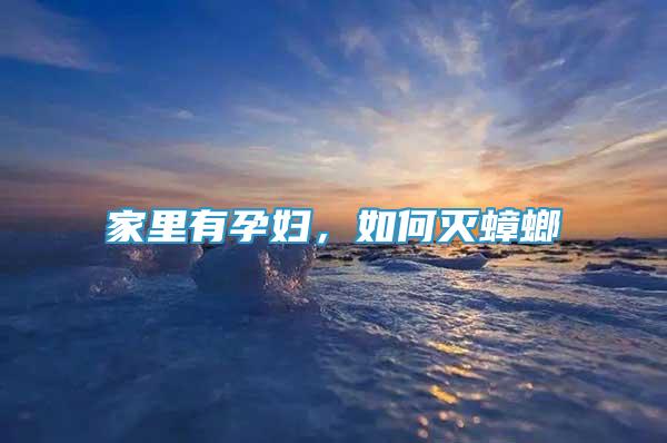 家里有孕婦，如何滅蟑螂