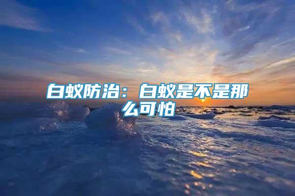 白蟻防治：白蟻是不是那么可怕
