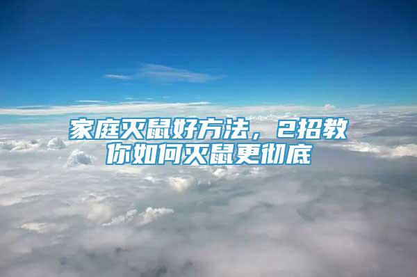 家庭滅鼠好方法，2招教你如何滅鼠更徹底
