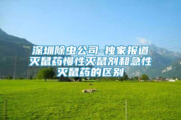 深圳除蟲公司-獨家報道滅鼠藥慢性滅鼠劑和急性滅鼠藥的區(qū)別