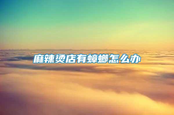 麻辣燙店有蟑螂怎么辦