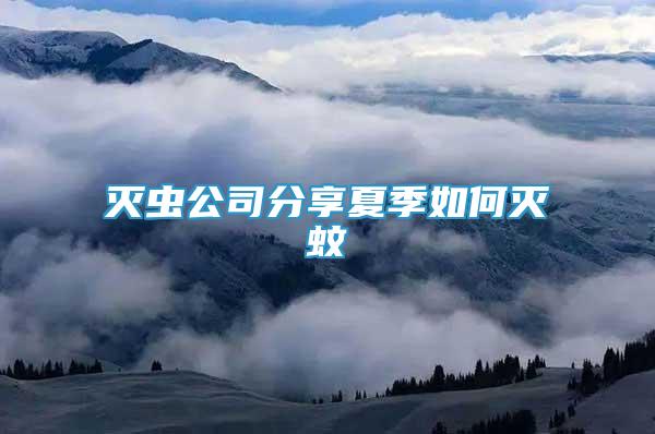 滅蟲公司分享夏季如何滅蚊