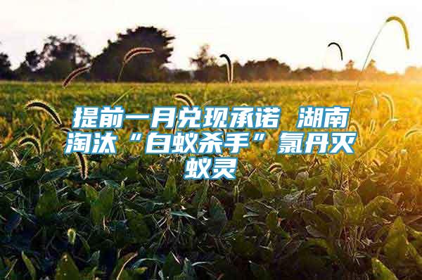 提前一月兌現(xiàn)承諾 湖南淘汰“白蟻殺手”氯丹滅蟻靈