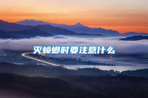 滅蟑螂時要注意什么