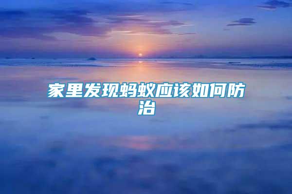 家里發(fā)現(xiàn)螞蟻應(yīng)該如何防治