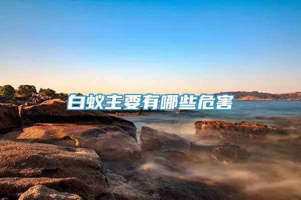 白蟻主要有哪些危害