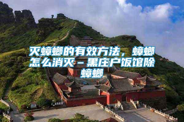 滅蟑螂的有效方法，蟑螂怎么消滅–黑莊戶(hù)飯館除蟑螂