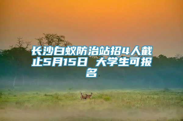 長(zhǎng)沙白蟻防治站招4人截止5月15日 大學(xué)生可報(bào)名