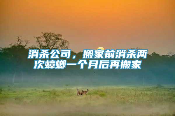 消殺公司，搬家前消殺兩次蟑螂一個(gè)月后再搬家
