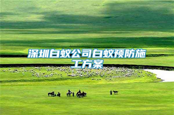 深圳白蟻公司白蟻預防施工方案