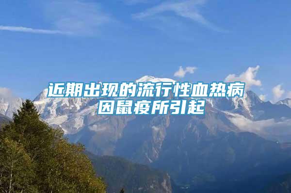 近期出現(xiàn)的流行性血熱病 因鼠疫所引起