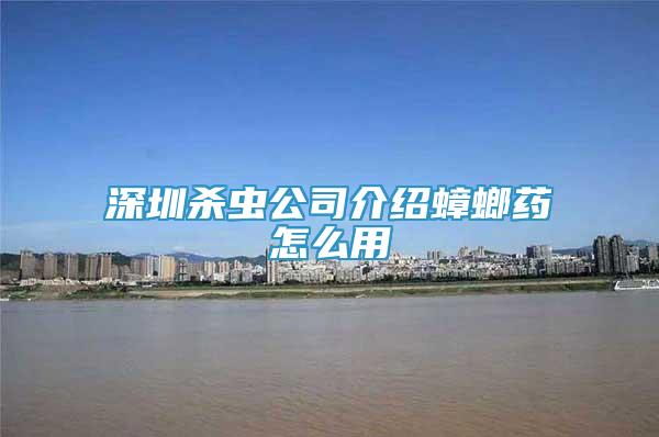 深圳殺蟲公司介紹蟑螂藥怎么用