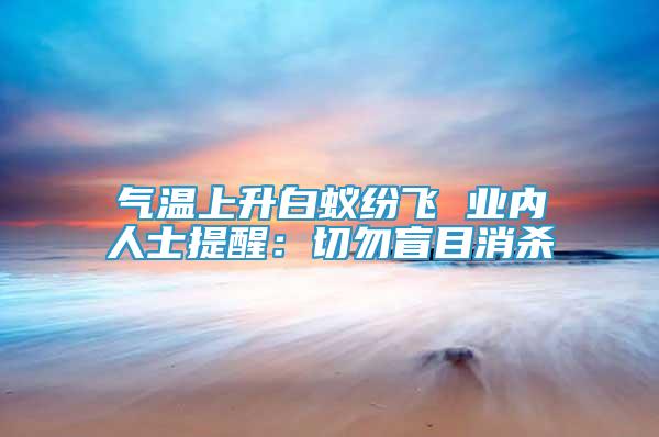 氣溫上升白蟻紛飛 業(yè)內(nèi)人士提醒：切勿盲目消殺