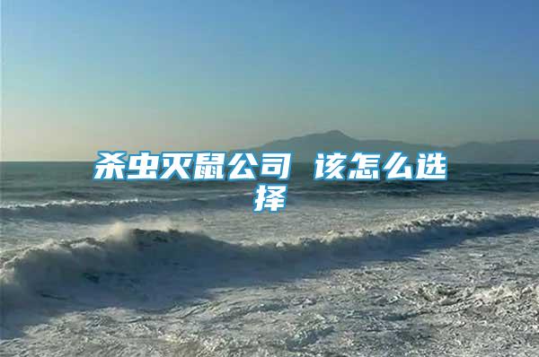 殺蟲滅鼠公司 該怎么選擇