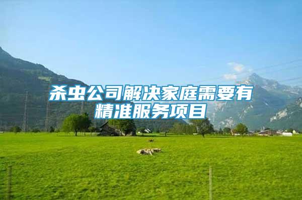 殺蟲公司解決家庭需要有精準(zhǔn)服務(wù)項(xiàng)目