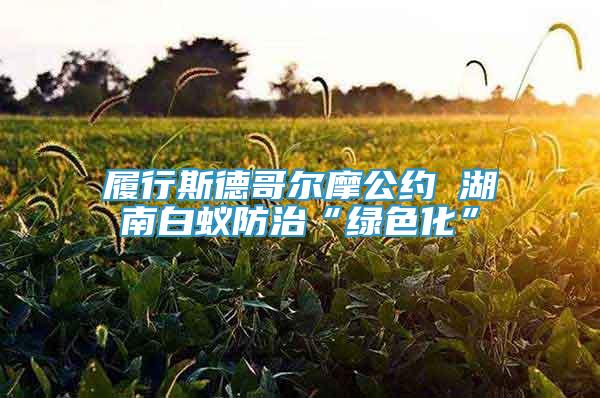 履行斯德哥爾摩公約 湖南白蟻防治“綠色化”
