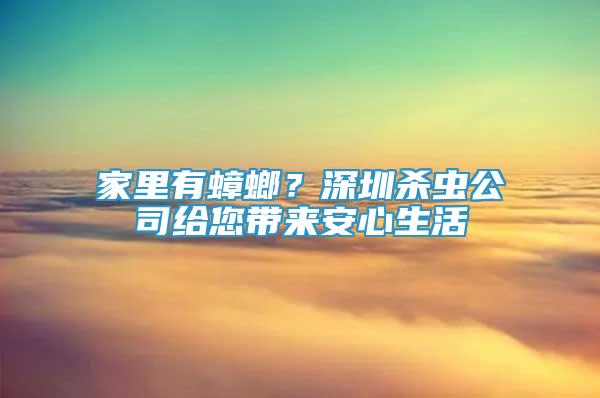 家里有蟑螂？深圳殺蟲(chóng)公司給您帶來(lái)安心生活