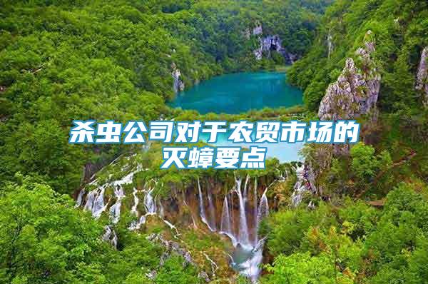 殺蟲公司對于農(nóng)貿(mào)市場的滅蟑要點