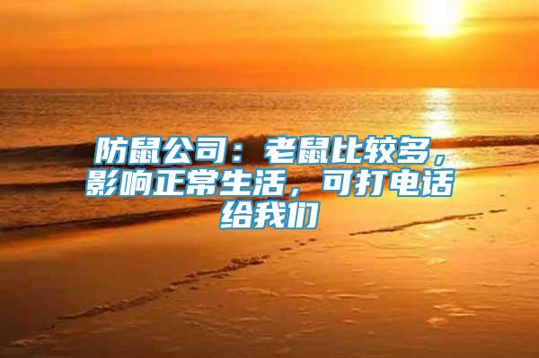 防鼠公司：老鼠比較多，影響正常生活，可打電話給我們