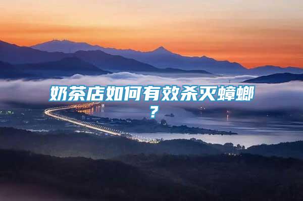 奶茶店如何有效殺滅蟑螂？