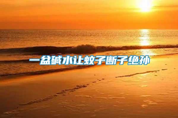 一盆堿水讓蚊子斷子絕孫
