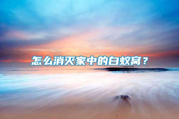 怎么消滅家中的白蟻窩？