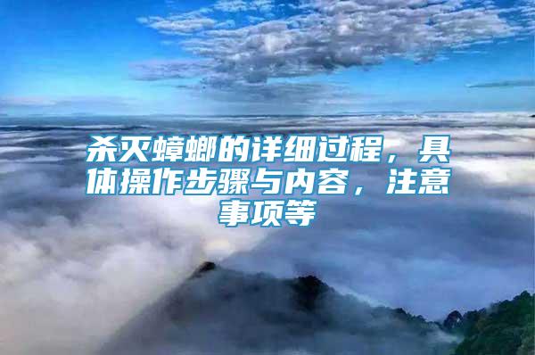 殺滅蟑螂的詳細(xì)過程，具體操作步驟與內(nèi)容，注意事項(xiàng)等