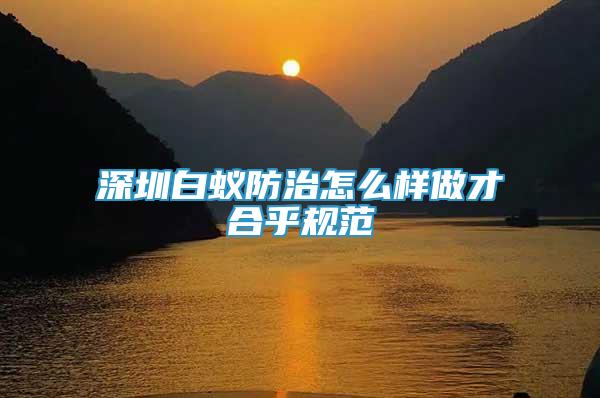 深圳白蟻防治怎么樣做才合乎規(guī)范