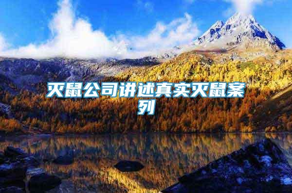 滅鼠公司講述真實滅鼠案列