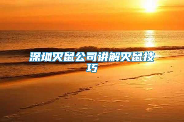 深圳滅鼠公司講解滅鼠技巧