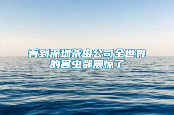 看到深圳殺蟲公司全世界的害蟲都震驚了