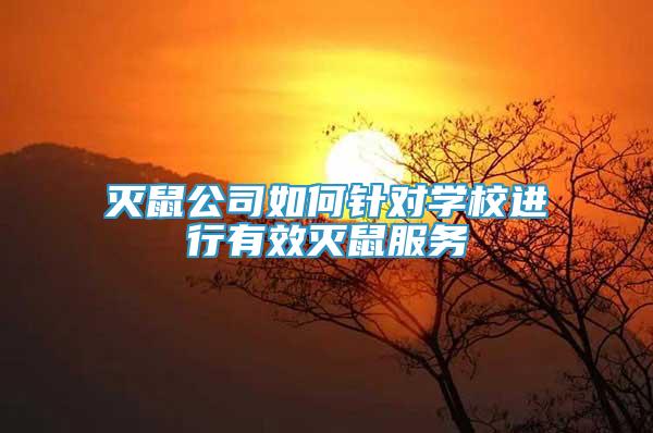 滅鼠公司如何針對學校進行有效滅鼠服務