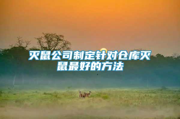 滅鼠公司制定針對倉庫滅鼠最好的方法